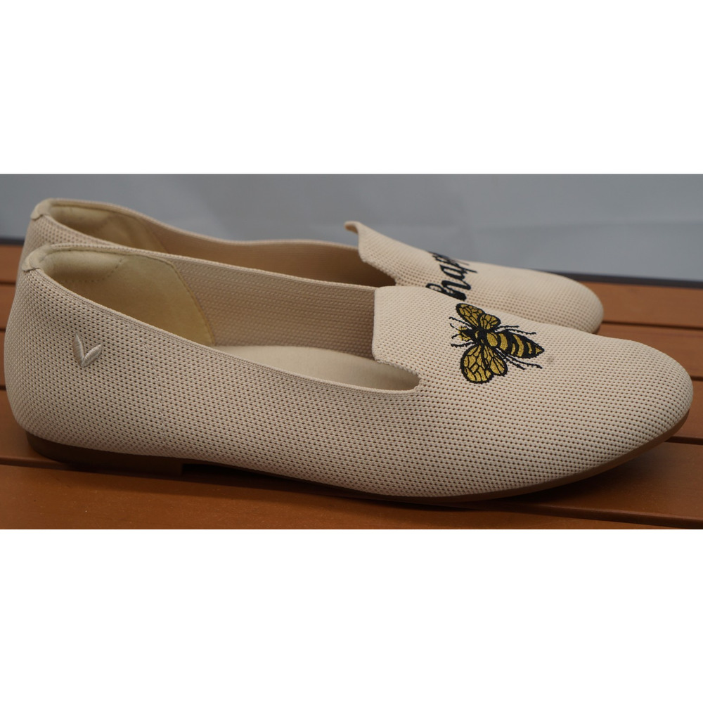 Vivaia, Round-Toe Embroidered Loafers (Audrey) - cream ivory-bee happy. Sz 39.5 - Picture 7 of 11